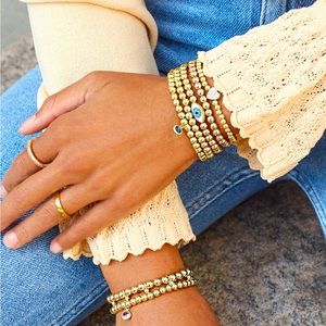 Gold Beaded Stretch Bracelet